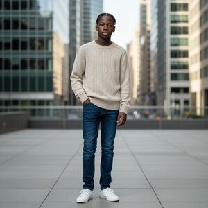 Men's Silk Cable Knit Sweater by Mariea Kim